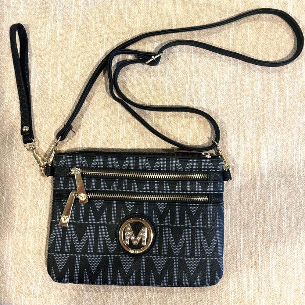 MKF Collection Geneve M Signature Crossbody Wristlet Bag by Mia K
